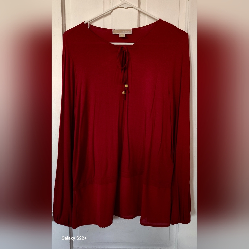 Michael Kors Medium red  dressy Womans Blouse